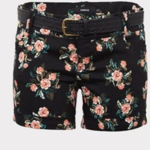 Torrid Floral Shorts with Belt